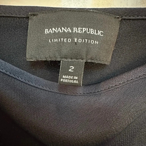 Vintage Banana Republic Limited Edition Formal Navy Gown Asymmetrical Size 2 - Picture 3 of 5